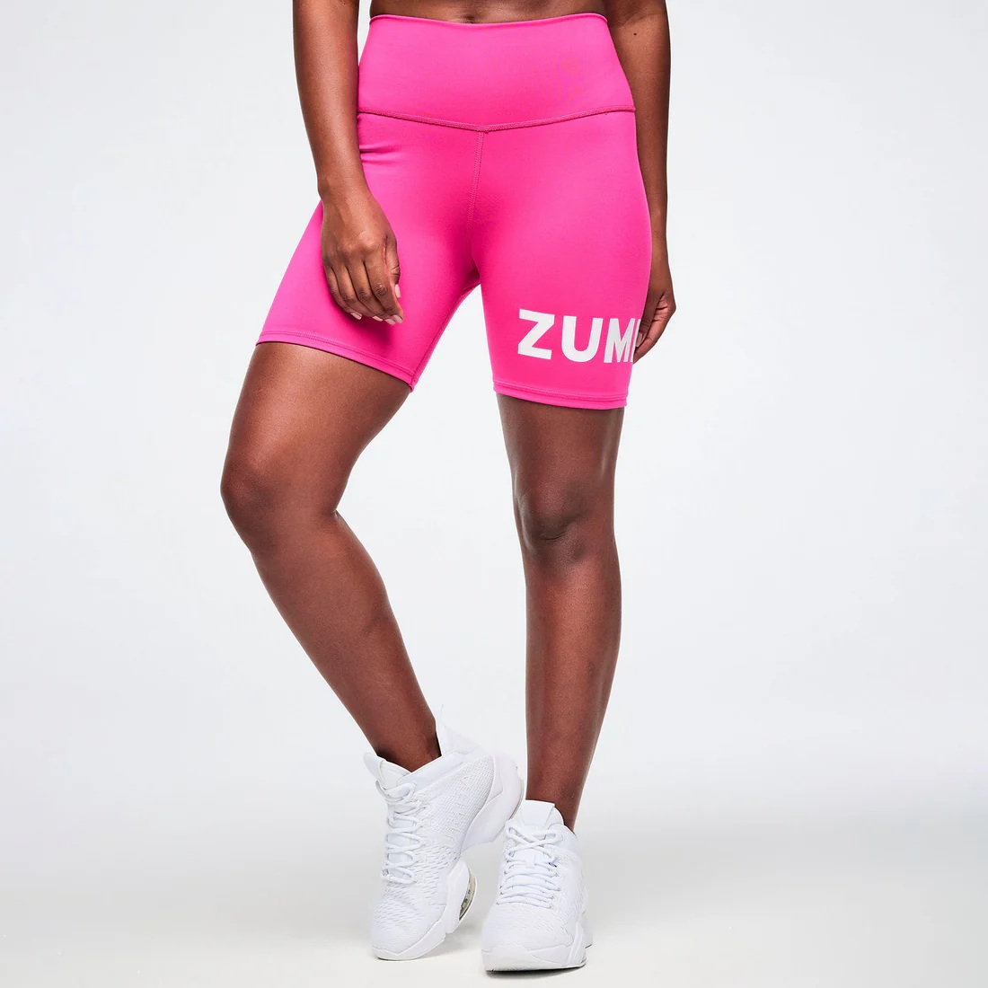 COLOR SPREE HIGH WAISTED BIKER SHORTS – BACK TO THE FUSCHIA